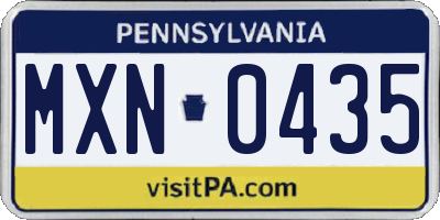 PA license plate MXN0435
