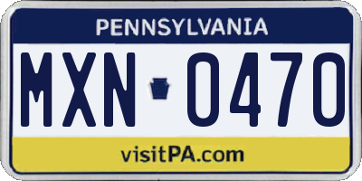PA license plate MXN0470