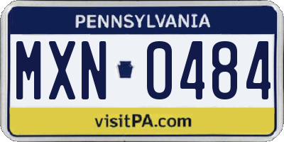 PA license plate MXN0484