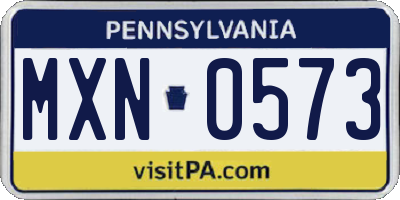 PA license plate MXN0573