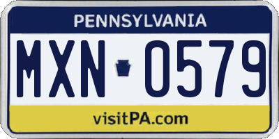 PA license plate MXN0579