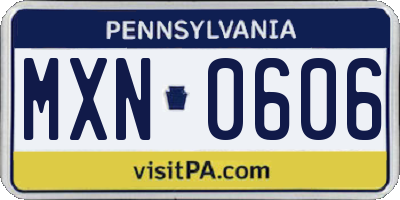 PA license plate MXN0606