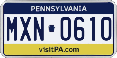 PA license plate MXN0610