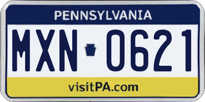 PA license plate MXN0621