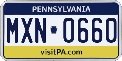 PA license plate MXN0660