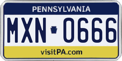 PA license plate MXN0666
