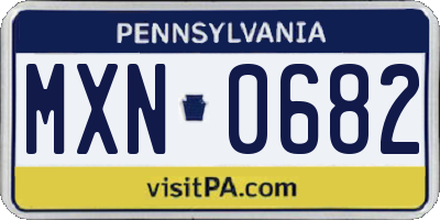 PA license plate MXN0682
