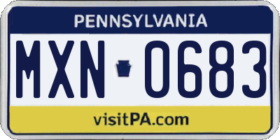 PA license plate MXN0683