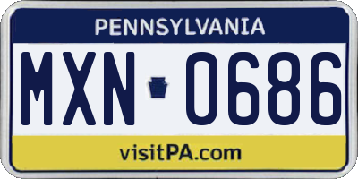 PA license plate MXN0686