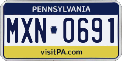 PA license plate MXN0691
