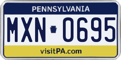 PA license plate MXN0695