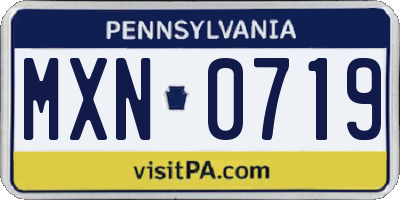 PA license plate MXN0719