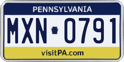 PA license plate MXN0791
