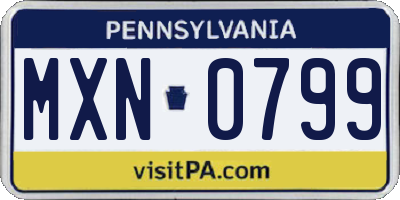PA license plate MXN0799