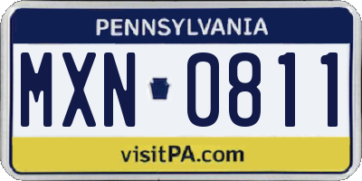 PA license plate MXN0811