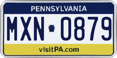 PA license plate MXN0879