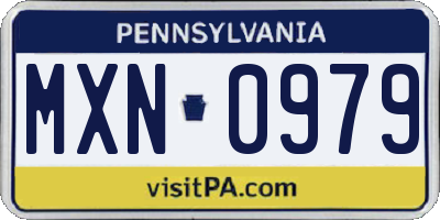 PA license plate MXN0979