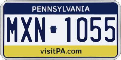 PA license plate MXN1055