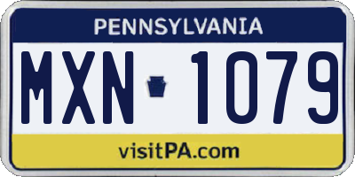 PA license plate MXN1079