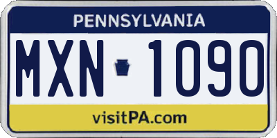 PA license plate MXN1090