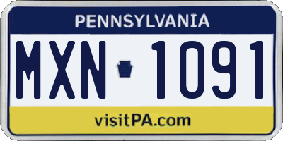 PA license plate MXN1091