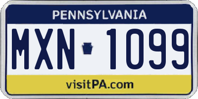 PA license plate MXN1099