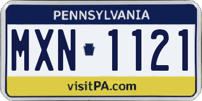 PA license plate MXN1121