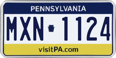 PA license plate MXN1124