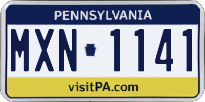 PA license plate MXN1141