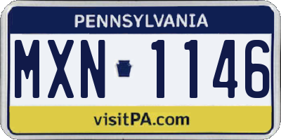 PA license plate MXN1146