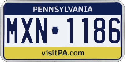 PA license plate MXN1186