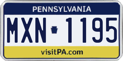 PA license plate MXN1195