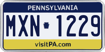 PA license plate MXN1229