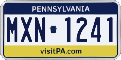 PA license plate MXN1241