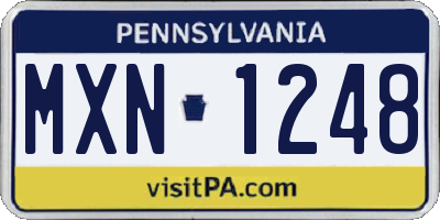 PA license plate MXN1248
