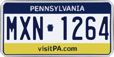 PA license plate MXN1264