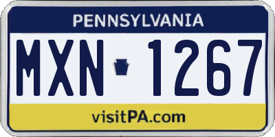 PA license plate MXN1267