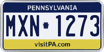 PA license plate MXN1273