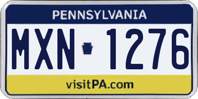PA license plate MXN1276