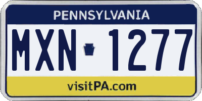 PA license plate MXN1277
