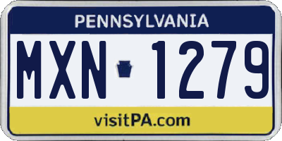 PA license plate MXN1279