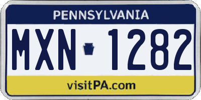 PA license plate MXN1282