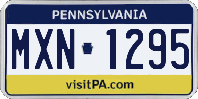 PA license plate MXN1295