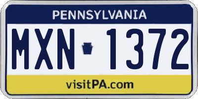 PA license plate MXN1372