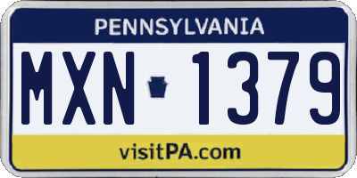 PA license plate MXN1379