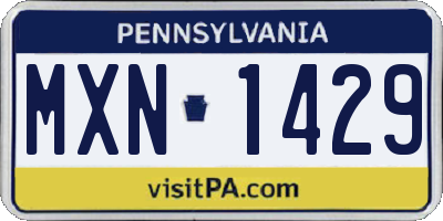 PA license plate MXN1429
