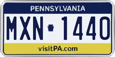 PA license plate MXN1440