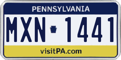 PA license plate MXN1441