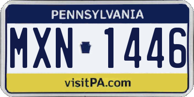 PA license plate MXN1446