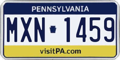 PA license plate MXN1459